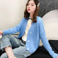 Spring and Autumn Knitted Cardigan Sweater College Style Short Loose Top Fashion Simple Female Jacket