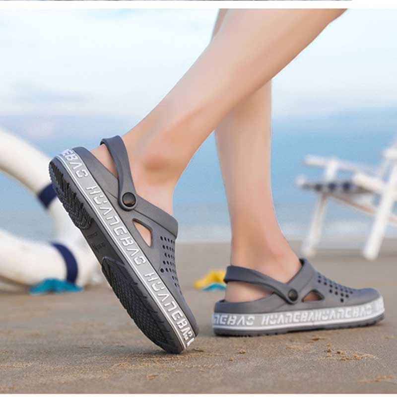Summer Cave Shoes Men's Sandals Beach Shoes Large Size Camouflage Outdoor Two Wear Hollow Slippers Men