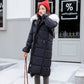 Winter Fluffy Fur Collar Hooded Padded Jacket Women's Mid-length Loose and Versatile Thickened Warmth and Thin Down Padded Jacket