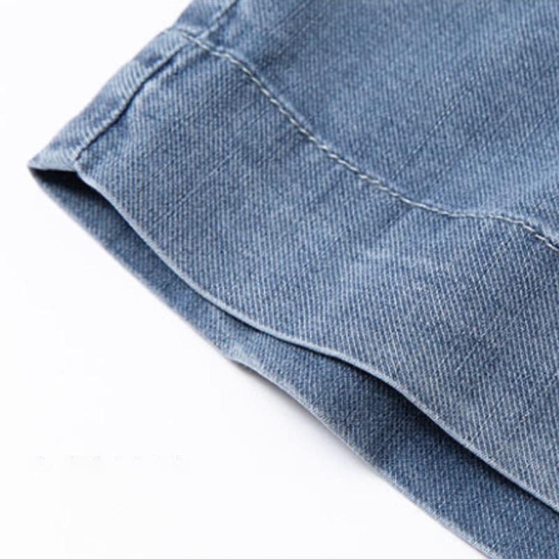 Large Size Elastic Waist Embroidered Cropped Jeans Women's High Waist Stretch Harem Pants