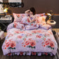 Winter Fleece Bedding Set Duvet Cover Flannel Fleece Flat Sheet 4pcs Caroset Bed Linens Warm