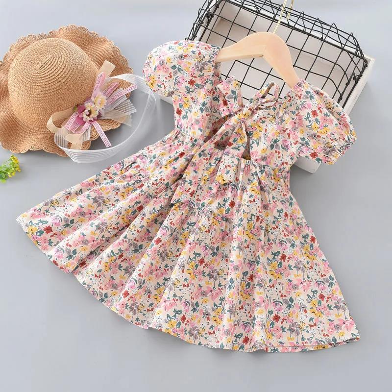 Girls Floral Dresses Sweet Kids Flowers Costumes Children Sleeveless Toddler Baby Clothing