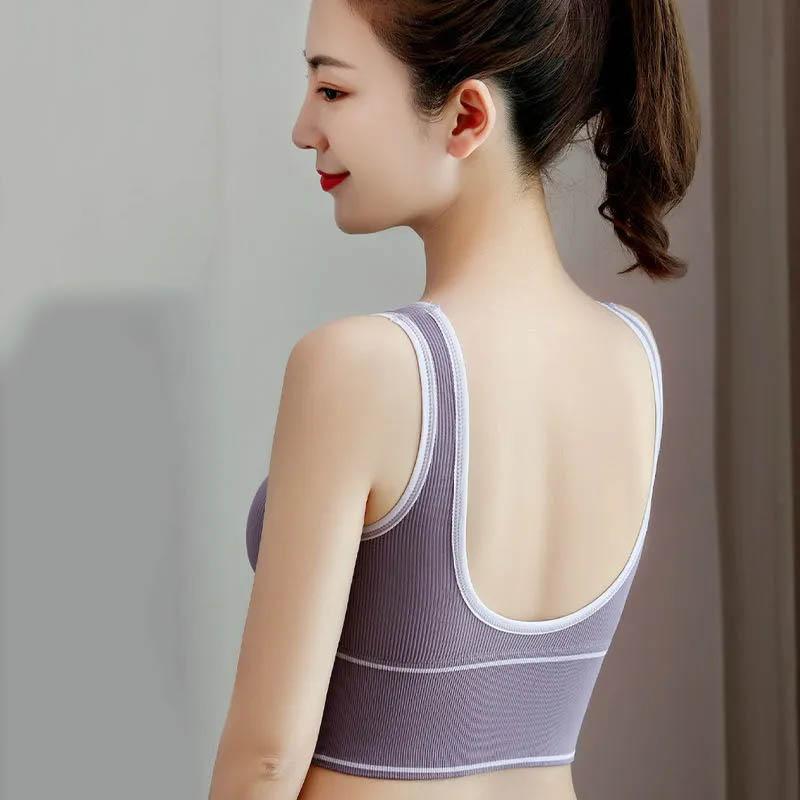Women's Underwireless Underwear Fitness Underwear Breathable Sports Bra Shockproof Medium Strength Support Shaping Anti-Sagging Bra