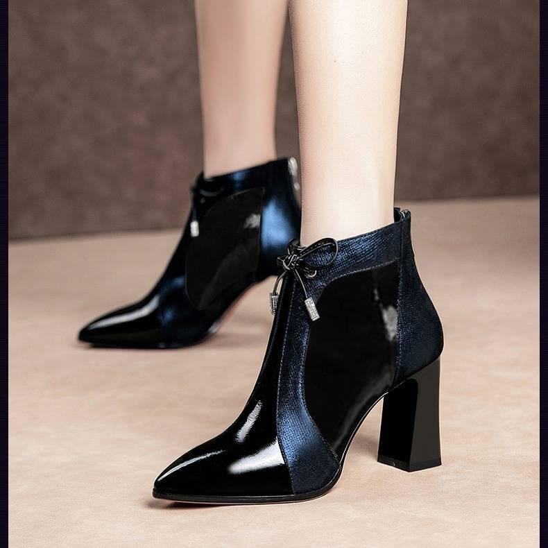 Women's Boots Pointed Toe Slip on Stretch-fabric Super Heel High Heels Female Winter Socks Boots