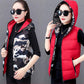 Reversible Hooded Cotton Vest Women's Short Plus Size Thick Winter Waistcoat Vest Jacket