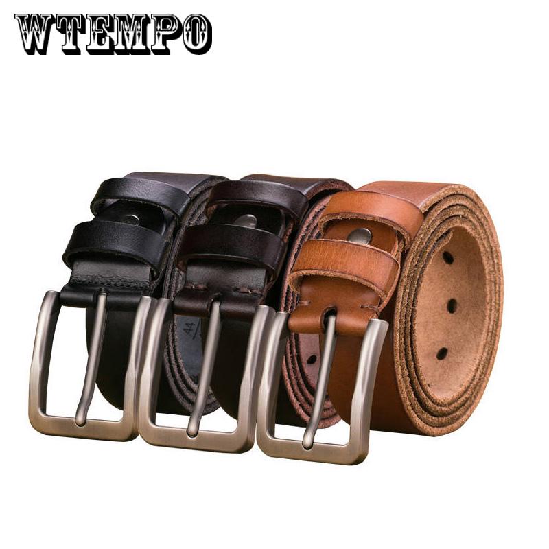 Genuine Leather Belts for Men Luxury Strap Male Belts Classic Vintage brown Belt Casual