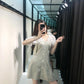 Female Simple French Vintage Elegant Dress Soft Sweet Little Fresh V-neck Slim Casual Dress