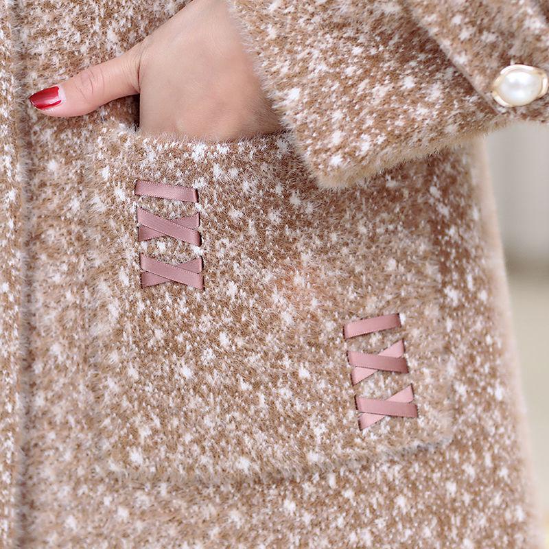 Winter Fashion and Elegant Women's Cotton Coat Mid-length Mink Velvet Thick Warm Fur Coat