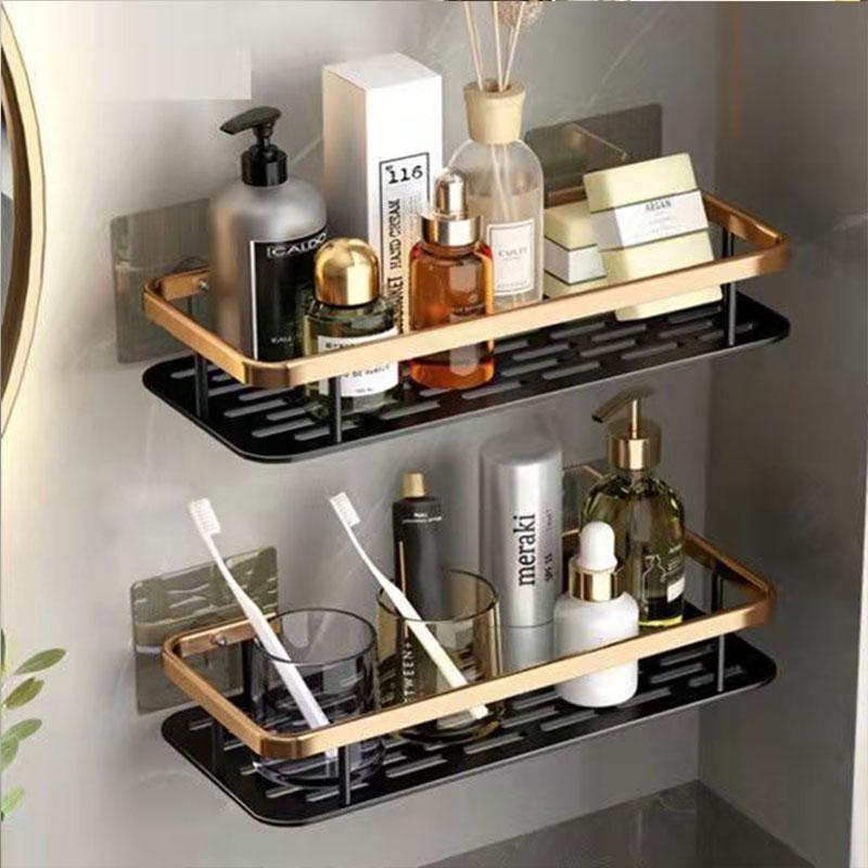 Bathroom Shelves Perforated-Free Toilet Storage Shelf Toiletries Wall Mount Storage Rack Kitchen Organizer Cosmetic Cabinet Storage Rack