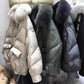 Korean Fashion Ladies Down Jacket Fox Fur Collar Thick Bread Jacket White Duck Down Short Down Jacket