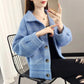 Spring and Autumn Style Mink Fleece Knit Cardigan Loose Short Top Women's Coat