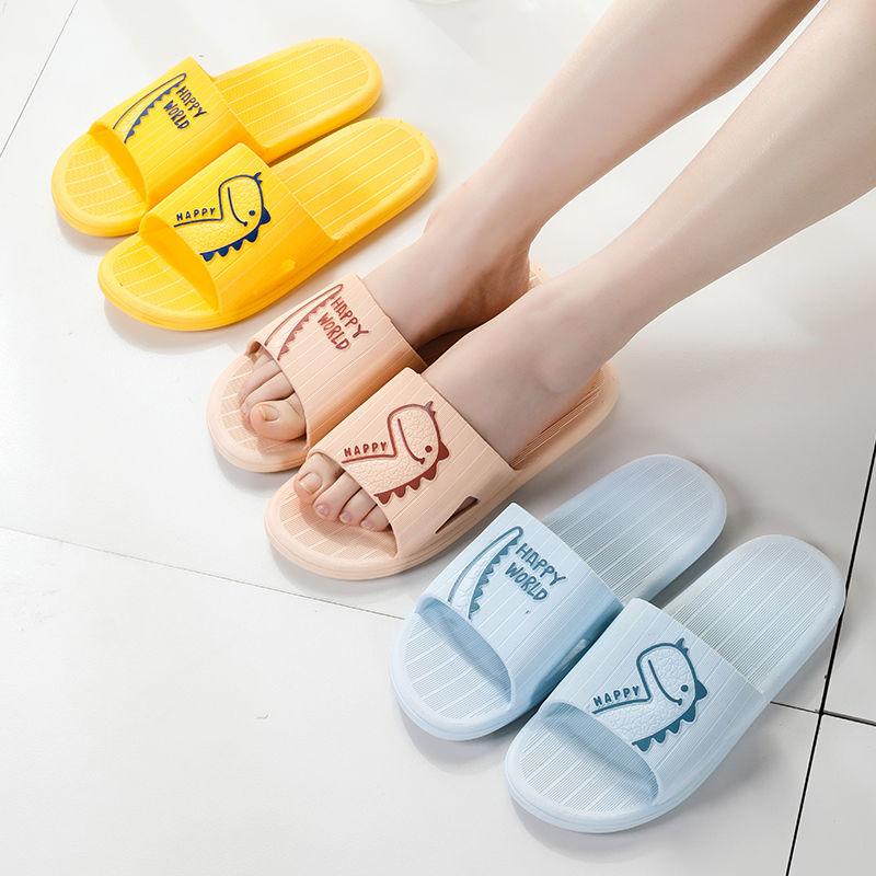 Summer Women Men Slippers Cartoon Dinosaur Thick Bottom Slide Sandals Ladies Couple Girls Boys Bathroom Shoes Zapatillas Mujer