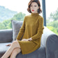 Autumn and Winter Mid-length Sweater Loose Long-sleeved Knitted Bottoming Shirt All-match Half High Collar Dress