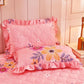 48*74cm Bed Pillowcases A Pair of Pastoral Print Lace Pillowcases Quilted Thickened Large Pillowcases