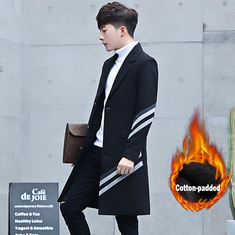 Winter Woolen Coat Men Leisure Long Woolen Coats Mens Casual Fashion Jackets Casual Men Overcoat