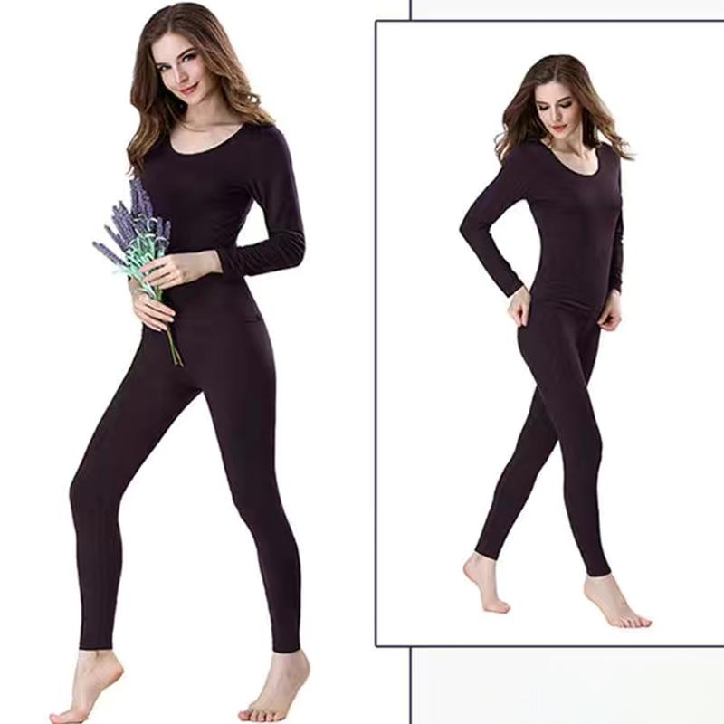 Women Long Sleeve Thermal Underwear Winter Thicken Tight Suit Sexy Pajamas Autumn Spring Windproof High Elasticity Slim Body Comfortable Breathable