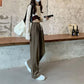 Drawstring Sports Pants Women's Spring and Summer High Waist Straight Loose Drape Pants Casual Lazy Wind Wide Leg Pants
