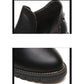 Leather Simple Vintage Winter High Boots Women Footwear Shoes Woman Chelsea Boots Women