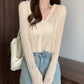 Sun Protection Clothing Women's Ice Silk Summer Thin Shawl Knitted Cardigan Coat with Skirt Long-sleeved Top Women