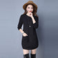 Women's Mid-length Knit Sweater Loose  Irregular Hem Pullover Sweater  Knitted  Dress  with Pockets
