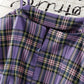 Purple Plaid Sling Dress 2 Pieces Ladies Suit Skirt Spring and Summer Sling  Casual Vacation Office Home
