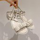 Summer Fairy Style Fashion All-match High-heeled Shoes Women's Thick Heel Buckle Belt with Skirt Fashion Sandals
