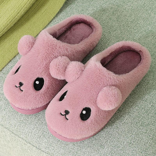 Autumn and Winter Pure Cotton Slippers Indoor Non-slip Soft-soled Shoes Warm Simple Plush Cotton Shoes