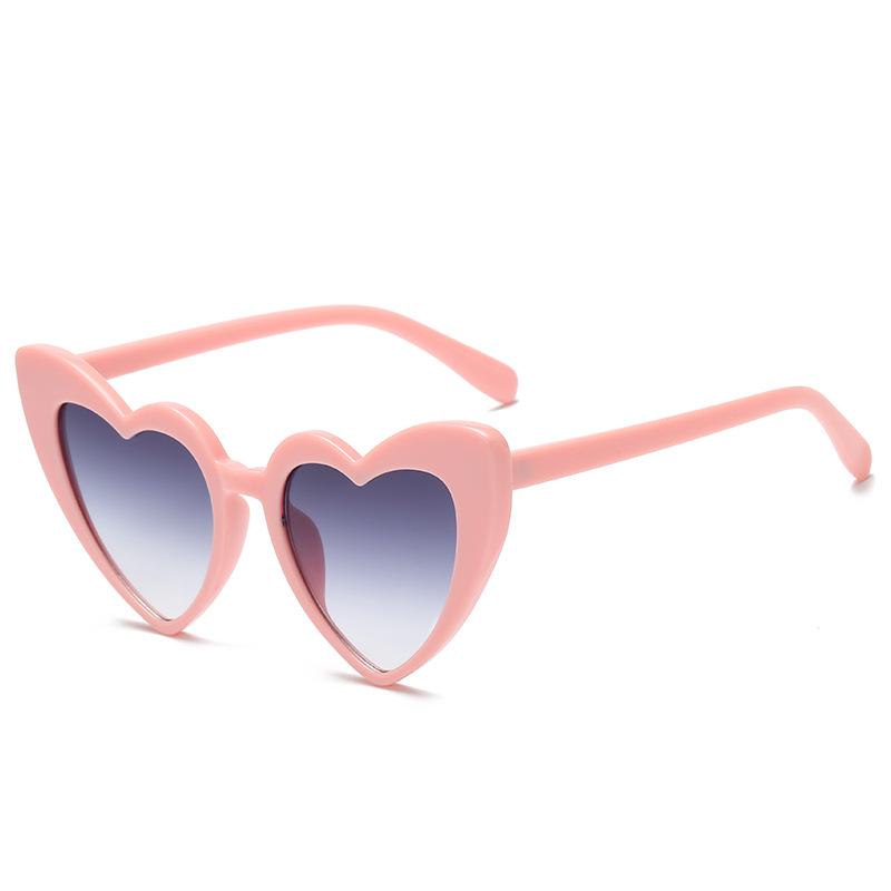 WTEMPO Ladies Heart Shaped Sunglasses Pink Sunglasses Soft Girl Harajuku Fashion Sunglasses