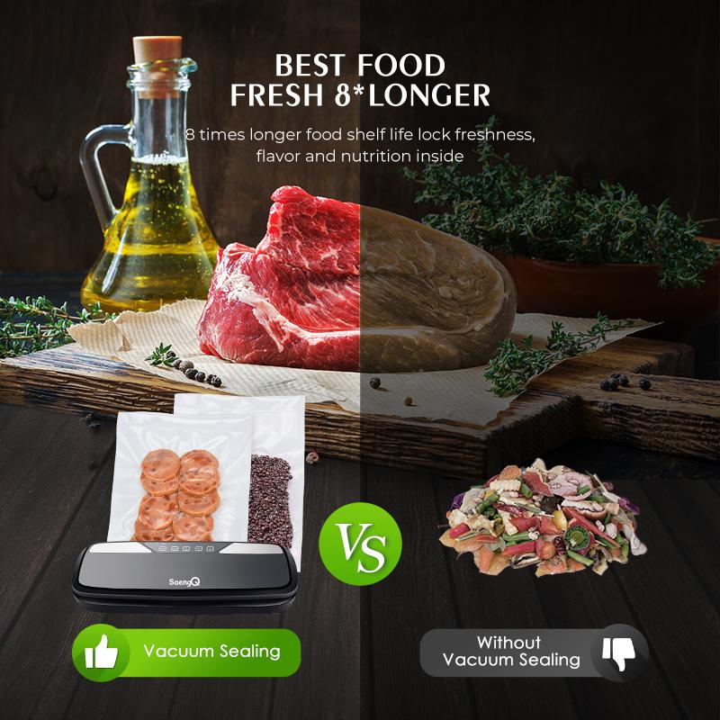 Best Food Vacuum Sealer Automatic Commercial Household Food Vacuum Sealer Packaging Machine Include 10Pcs Bags