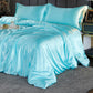 Ice Silk Four-piece Double-sided Mulberry Solid Color Silk Slide Pillow Cover Sheet Set Summer Cool Bedding