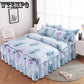 Europe style Bedding Bed Skirt Pillowcase Cotton Luxury Lace Embroidey Bedspread Bed Sheet