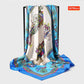 Scarf Women Elegant Square Silk Imitation Satin Flower Scarf Wrap Shawl Sunscreen Gauze Shawl All-match Headscarf