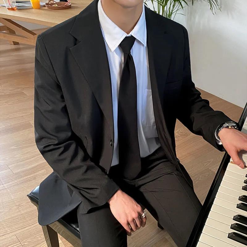 Casual Small Suit Jacket Spring Summer Autumn and Winter Handsome Trend Men's Formal Suit Jacket Trousers Two-piece Suit