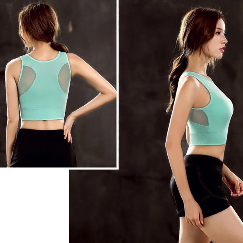 Purple Breathable Sports Bras Women Hollow Out Padded Sports Bra Top Gym Running Fitness Yoga Tops