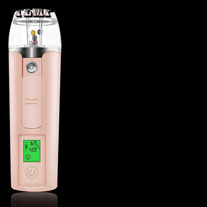 Portable Hand-Held Facial Steamer with Usb Charging Treasure Function Beauty Water Meter Led