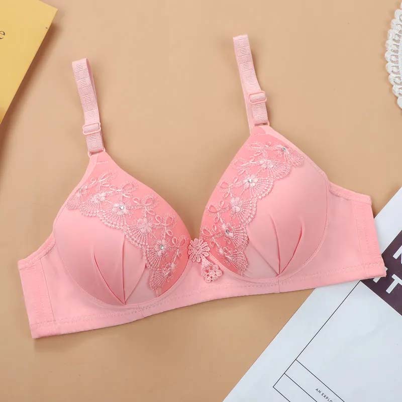 Thin Large Size No Steel Ring Bra Embroidered Underwear Push Up Adjustable Sexy Comfortable Bra