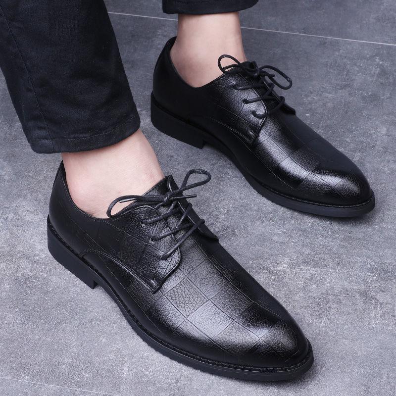 Leather Men Oxford Shoes Lace Up Casual Business Men Pointed Shoes Men Wedding Men Dress Shoes