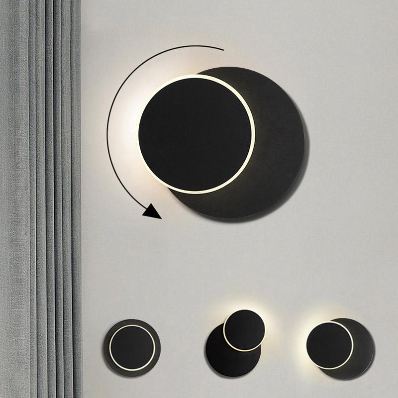 LED Wall Lamp 360 degree rotation adjustable bedside lights creative wall lamp aisle round lamp