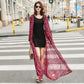Women's Ethnic Style Sun-Dress Mid-length Plus Size Shawl Loose Outer Chiffon Cardigan Thin Coat Beach