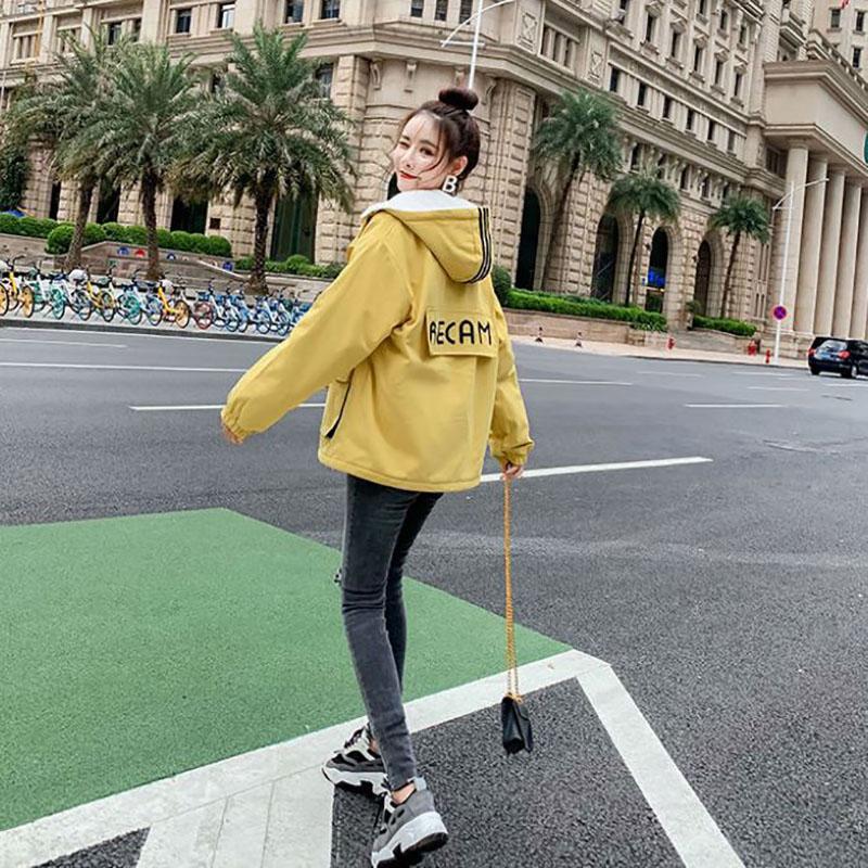 Winter Women's Cotton Jacket Korean Printed Short Parker Jacket Plus Fleece Thick Hooded Jacket