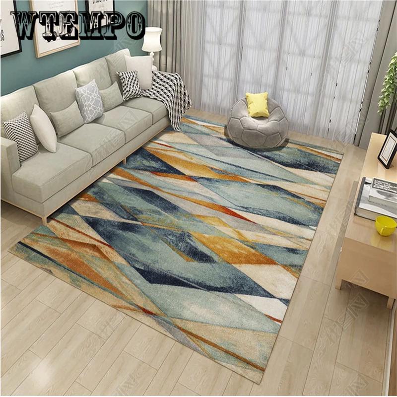 Geometric Mosaic Bedroom Bedside Blanket Super Soft Carpet Machine Washable Floor Mats