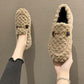 Autumn and Winter Women's Plush Shoes  Plus Velvet Cotton Shoes Short Plush Ankle Boots