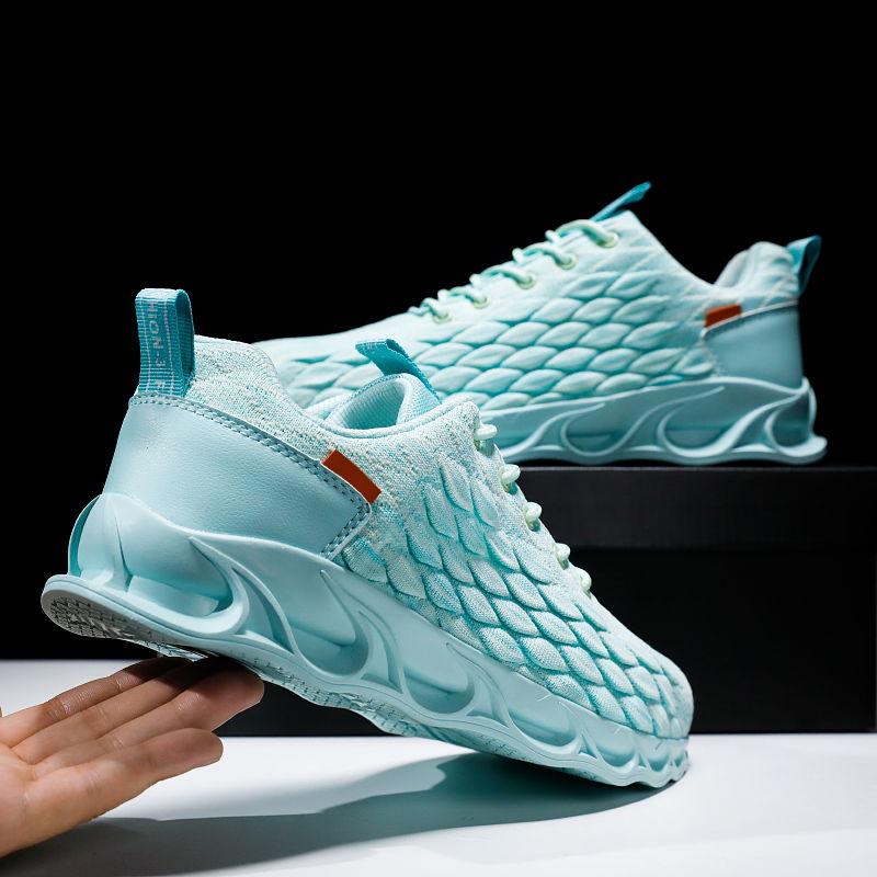 Blade Fly Knit Sneakers Fish-scale Pattern Men's Shoes Mesh Sports Breathable Coconut Shoes