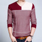 2019 Autumn Winter Warm Wool Sweaters Casual Patchwork V-neck Pullover Men Brand Slim Fit Sweater