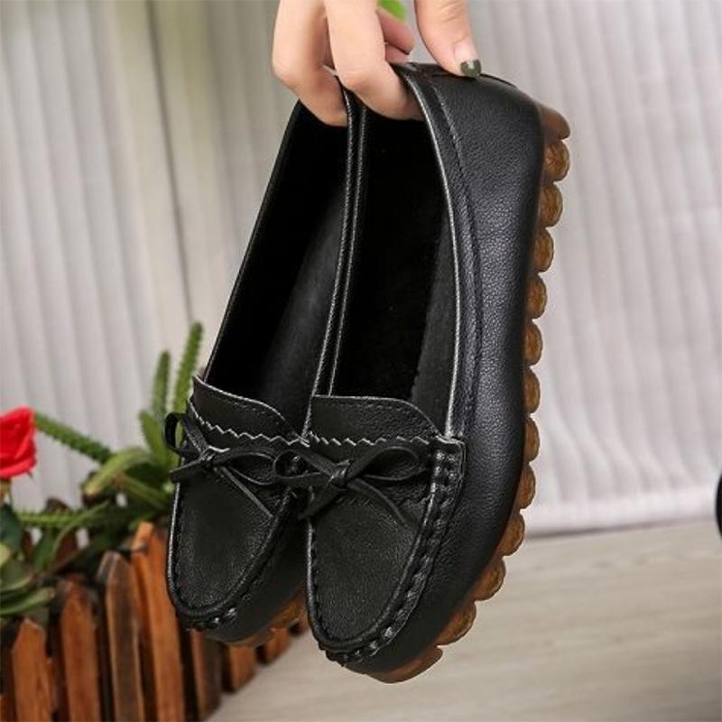 Peas Shoes Women's All-match Soft-soled Pregnant Women's Flat Shoes Casual Shoes White Nurse Shoes