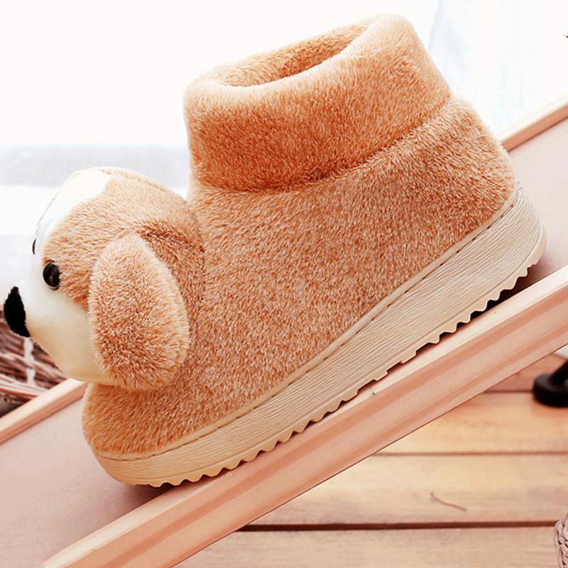 Warm Cotton Shoes Men's and Women's Home Shoes Bag Heel High-top Thick-soled Cotton Shoes Winter Cartoon Cute Cotton Shoes Cotton Boots