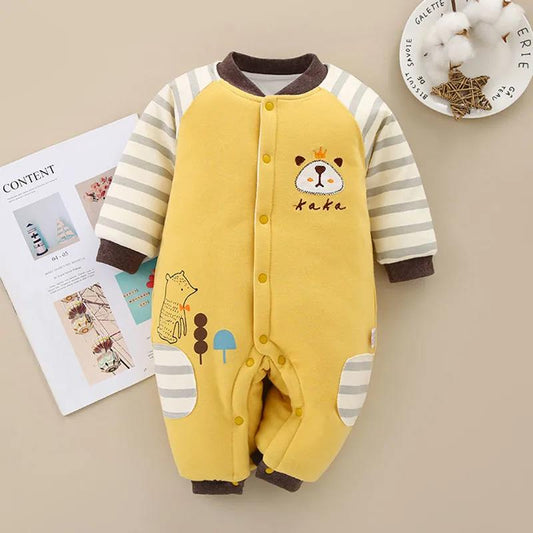 Baby Warm Cotton Clothes Fall and Winter Outing Jumpsuits for Boys and Girls Baby Padded Cotton-padded Clothes Newborn Baby Cotton Padded Clothes
