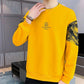 Autumn Boys Round Neck Sweater Stitching Printing Loose Long-sleeved Sweatshirts Youth Loose Blouse