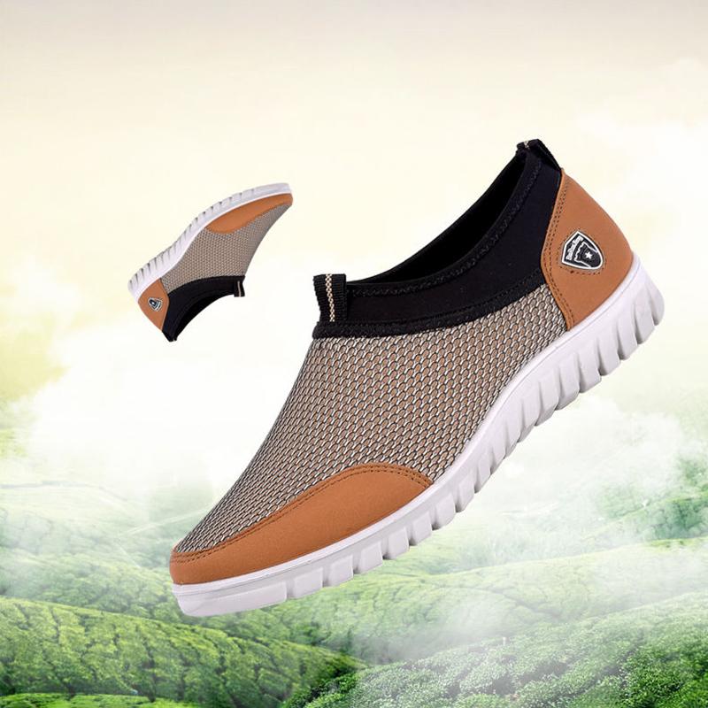 Summer Mesh Shoe Sneakers for Men Shoes Breathable Men's Casual Shoes Slip-On Male Shoes Loafers Casual Walking 38-48