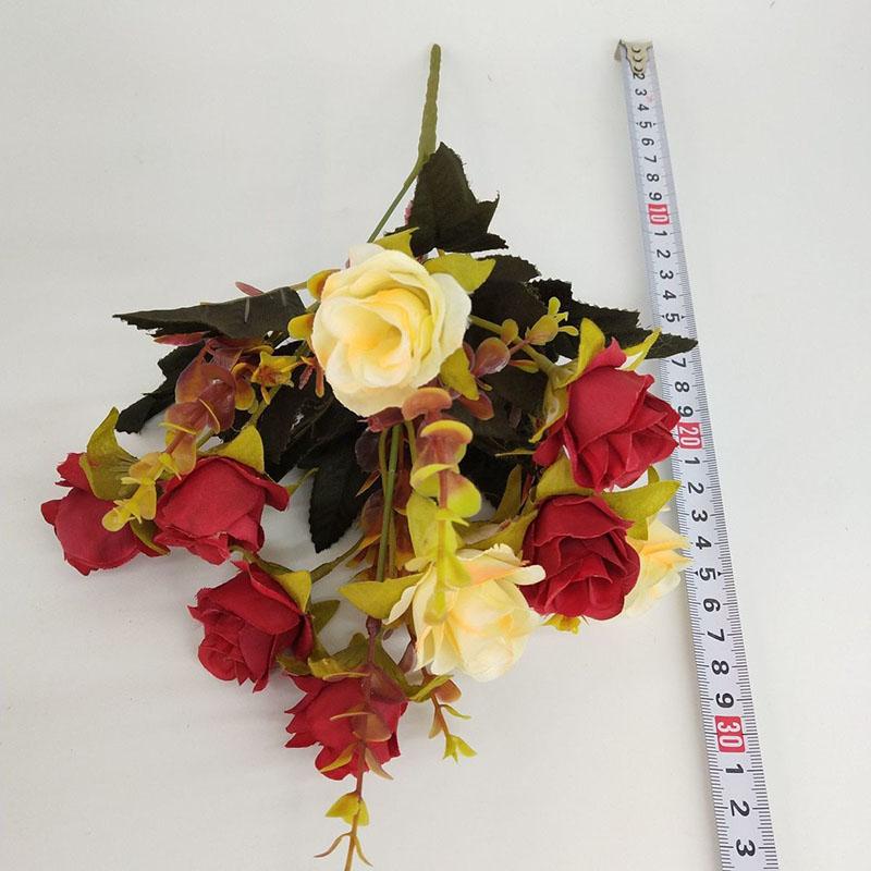 Single Fake Flower Simulation Bouquet Rose Flower Dried Flower Silk Flower Cloth Flower Plastic Flower Small Bunch Cloth Decoration Flower Arrangement